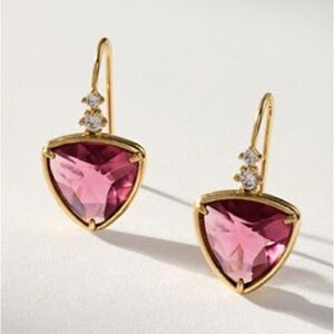 Anthropologie Faceted Stone Drop Earrings